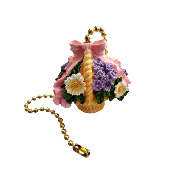 Miniature Floral Basket Light Lamp Pull - Picture 4 of 6